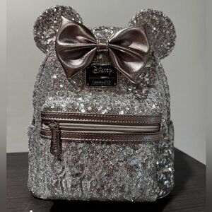 Silver sequins loungefly backpack new with tags
